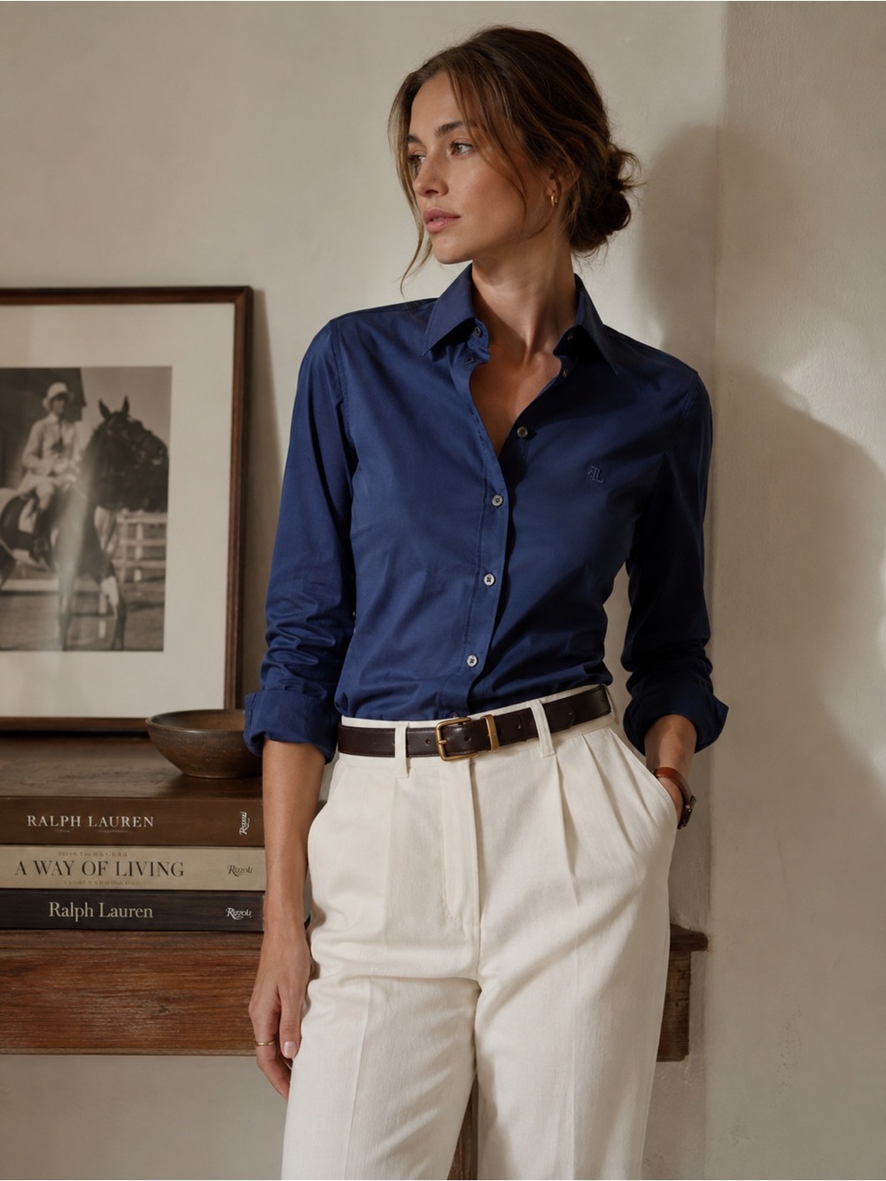 Lauren Ralph Lauren Navy Easy Care Button Down Shirt | Preppy Classic Careers